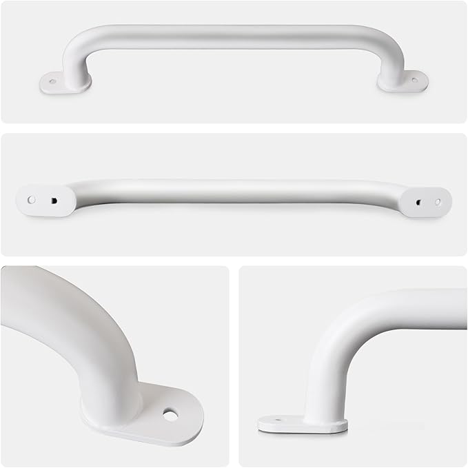 17 Inch Pack of 6 White Metal Playground Safety Handles - Playset Grab Handles, Swing Sets Hand Grips Grab Rail, Kids Monkey Bar for Indoor Playroom