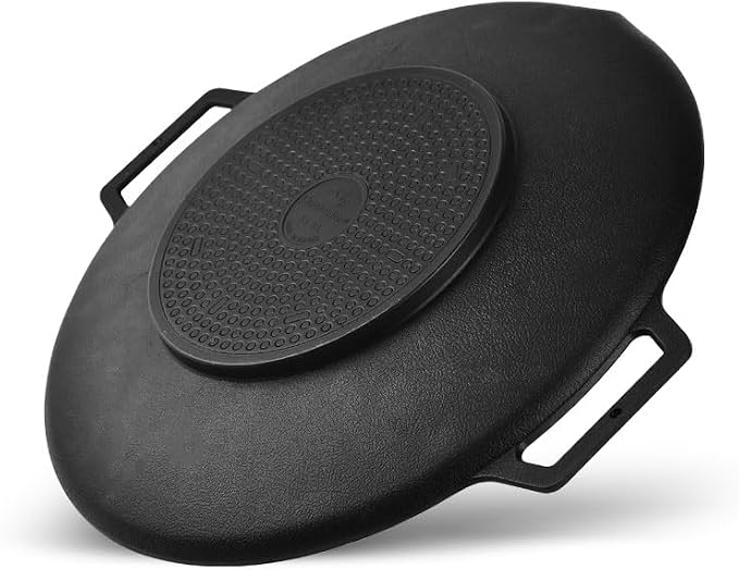Korean BBQ 1 IH Griddle Grill Pan with Bag, Nonstick Coating, All Stove(Gas, Electric & Induction), Indoor Outdoor Griddle(12in)
