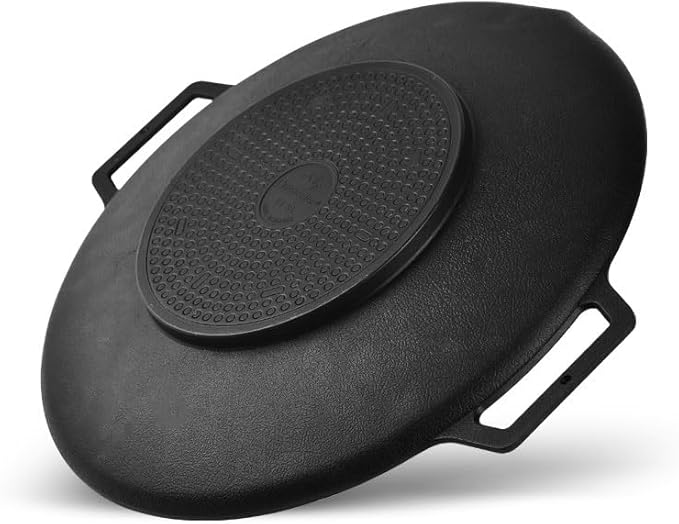 Korean BBQ 2 IH Griddle Grill Pan with Bag, Nonstick Coating, All Stove(Gas, Electric & Induction), Indoor Outdoor Griddle(14in)
