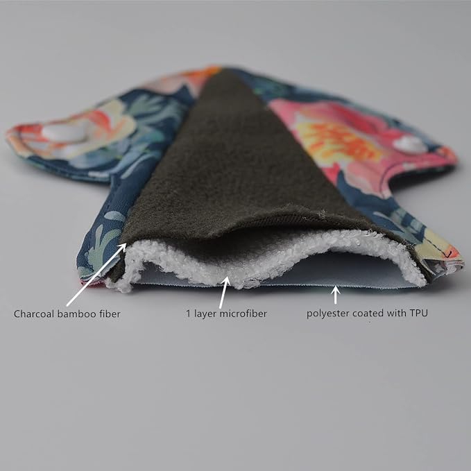 Cloth Mama Cloth/Menstrual Pads/Reusable Sanitary Pads Panty Liners for Thongs,7 inch Length by 5 inch Width with Wing (5 Pieces Set)