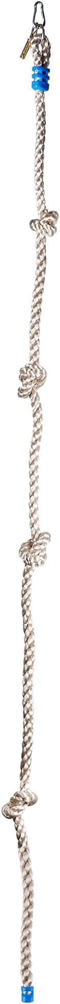 Climbing Rope for Kids, 8.2 FT Long with 4 Knotted Steps, Playground Accessories, Rope Swing for Obstacle Course, Treehouse Swingset Accessories Training for Kids Outdoor（Grey）