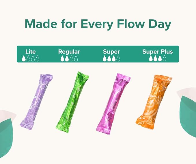 Veeda 100% Natural Cotton Tampons - Regular Absorbency with leak proof protection - Compact BPA-Free Applicator - Unscented & Free from Chlorine, Toxin - 32 Count