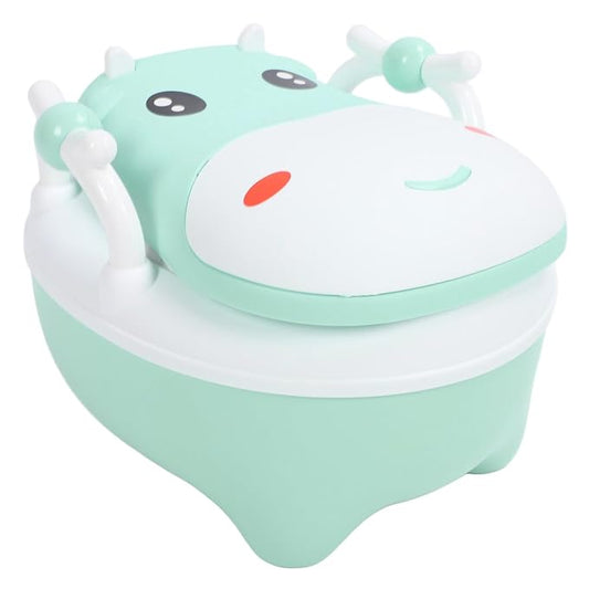 Kids Toilet, Large Capacity Storage, Plastic Portable Children Toilet Baby Accessories for Male and Female Babies (Green)