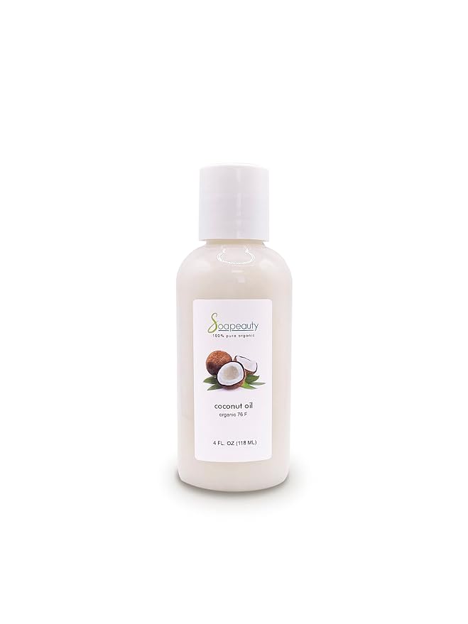Soapeauty Coconut Oil 76 Degree Cold Pressed | Natural Carrier Oil for Candle Making & Soap Making, Face, Skin Care, Hair Care | (4 Oz)