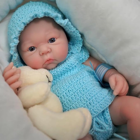 Mire & Mire Reborn Baby Dolls 12" Boy Micro Preemie Full Body Silicone Baby Doll Realistic That Look Real Open Eyes Baby Doll