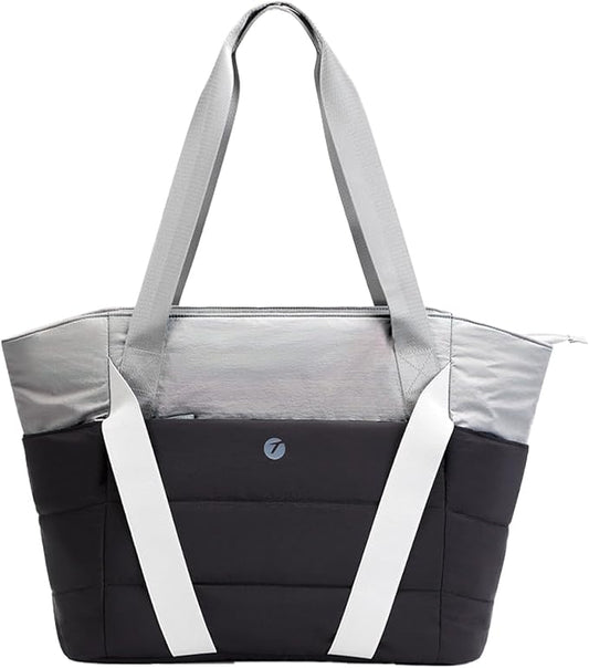 Tote Bag for Women,Lightweight Durable Puffy Yoga Mat Bag with Compartments,Shoulder Handbag for Work, Travel, Gym