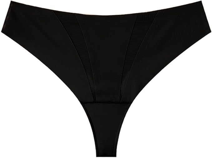 Anti Camels Cover Thongs No Crotch Outline Underwear Women Cotton Panty Liners Invisible Workout Gym G-String, 3 Pack