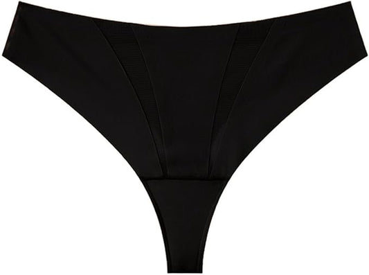 Anti Camels Cover Thongs No Crotch Outline Underwear Women Cotton Panty Liners Invisible Workout Gym G-String, 3 Pack