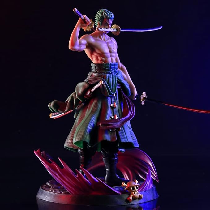 Zoro Action Figure,Three Swords Roronoa Zoro Anime Character Statue Anime Action Figure PVC Toy Figure Collection Gift for Boys and Girls