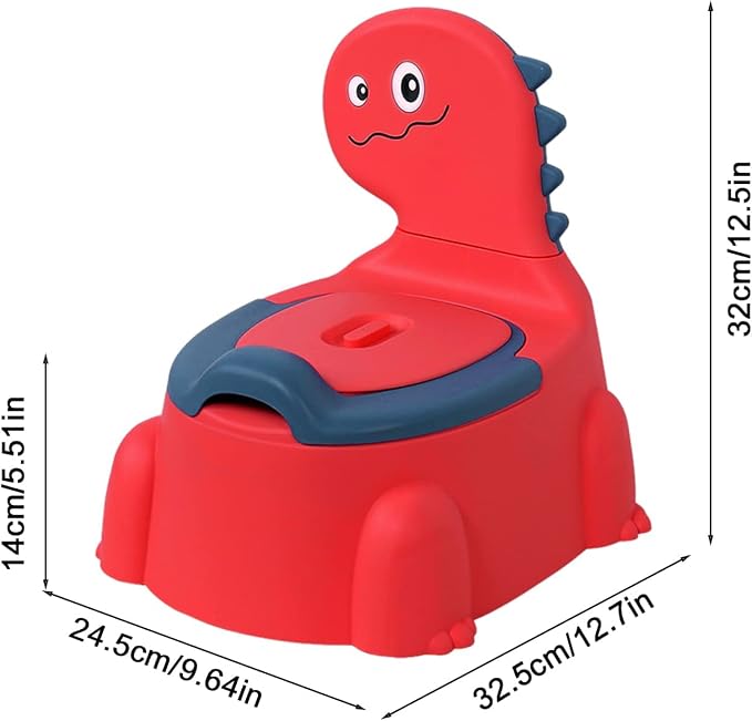 Potty Training Toilet, Dinosaur Potty Training Toilet Seat, Separated Dinosaur Training Potty for Toddlers with Non-Slip Rubber Mat Backrest, Portable Potty Chair for Boys and Girls Travel