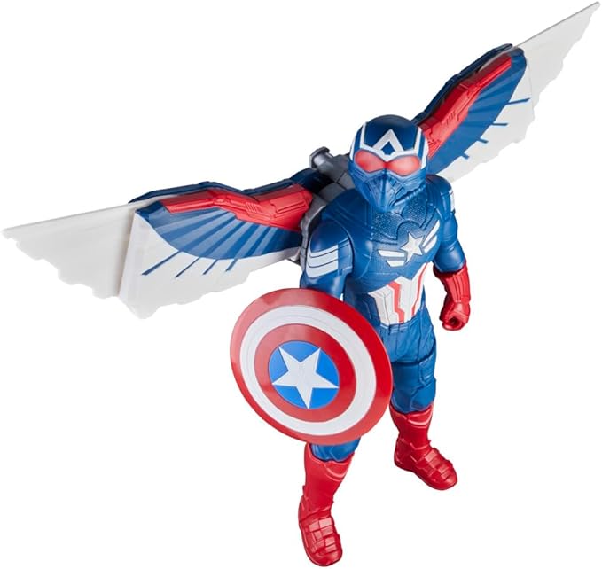 Marvel Avengers Captain America: Brave New World Flight Mode Action Figure with Accessories, 9-Inch-Scale (22 cm) Super Hero Toys for Kids Ages 4+
