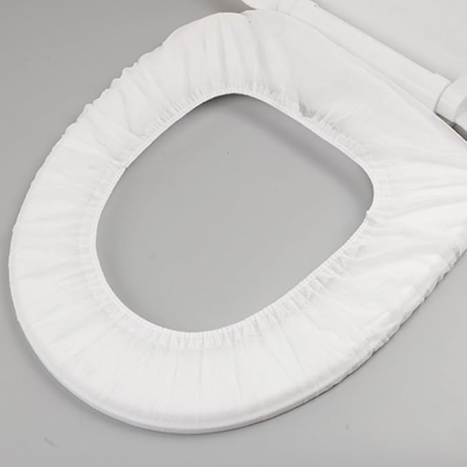 YARNOW 10pcs Disposable Toilet Seat Covers Lightweight Non-Woven Fabric Potty Training Liners and Adults Portable Waterproof Seat Covers for Airplane Trip and Public Restrooms