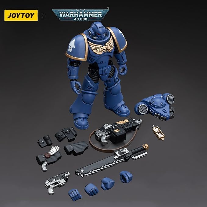 JOYTOY 1/18 Warhammer 40,000 Action Figure Ultramarines Intercessors Collection Model (4 inch)