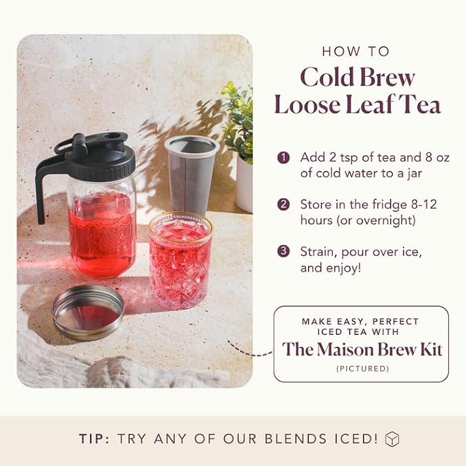 Vanilla Sugar Cookie Herbal Tea – Caffeine-Free Loose Leaf Blend with Rooibos, Vanilla and Cinnamon – Naturally Smooth Flavor, No Added Sugar – 60 to 80 Cups – Small Batch USA – Plum Deluxe