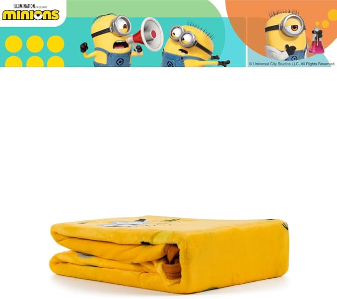 Despicable Me 4 Minions Kids Bedding Super Soft Silk Touch Throw, 40 in x 50 in, (Officially Licensed Product) By Franco