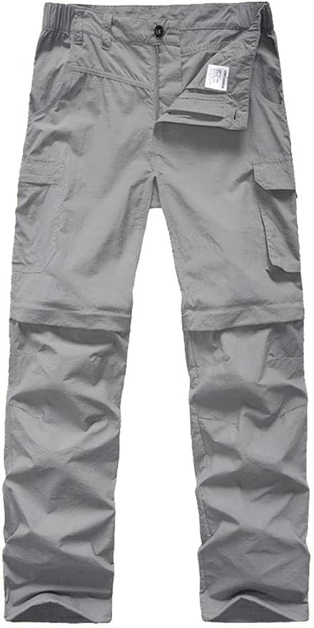 linlon Kids' Cargo Pants, Boy's Casual Outdoor Quick Dry Waterproof Hiking Climbing Convertible Trousers #9016