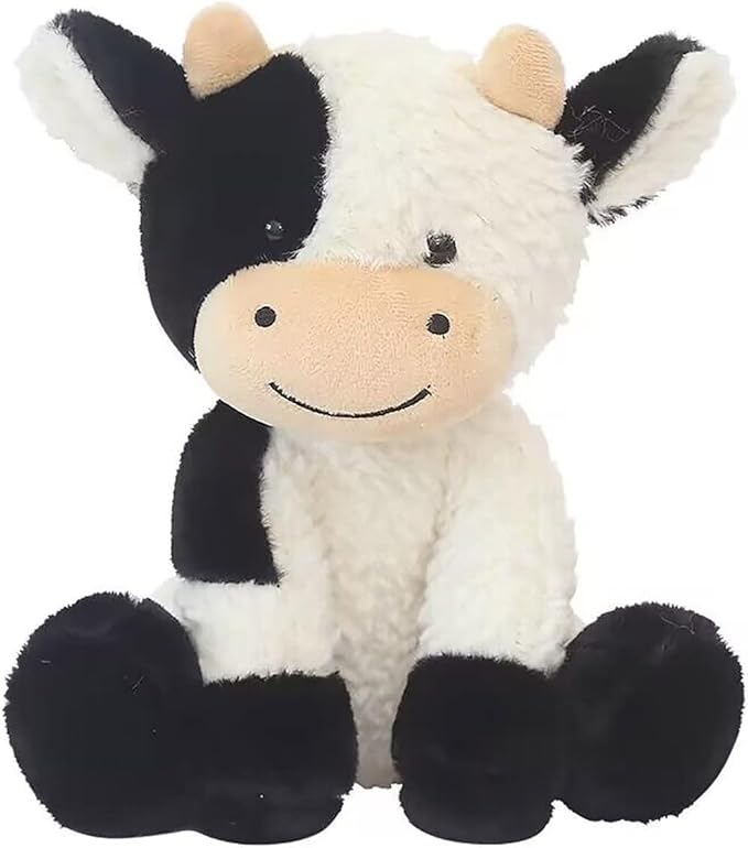 Cow Stuffed Animals Soft Plush Cute Cow Doll for Boys Girls 11.8in (zuo NIU heibaise 30cm)