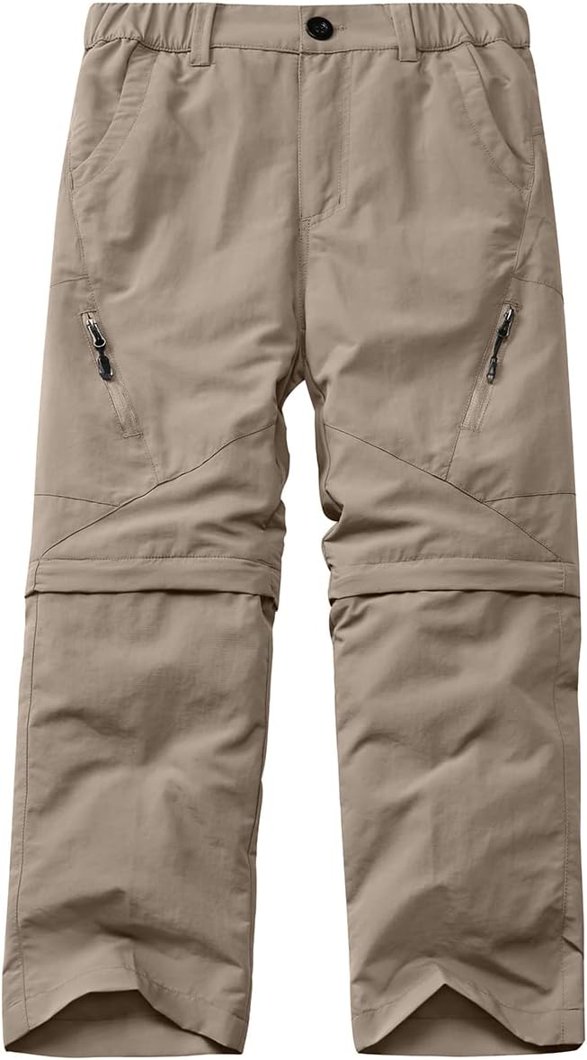 linlon Kids' Cargo Pants, Boy's Casual Outdoor Quick Dry Waterproof Hiking Climbing Convertible Trousers #9016