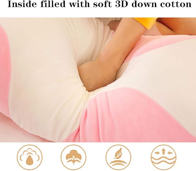 shangman Lovely Plush Cat Doll Cute Cartoon Soft Stuffed Kitten Pillow Long Throw Sleeping Pillow Doll Toy Gift for Kids Girlfriend Multiple Size (Pink,130cm/51.1in)