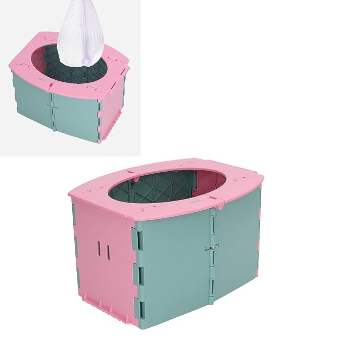 RiToEasysports Travel Potty,Portable and Foldable Toilet for Kids Boys Girls for Car, Camping, Outdoor, Indoor (Green Pink)