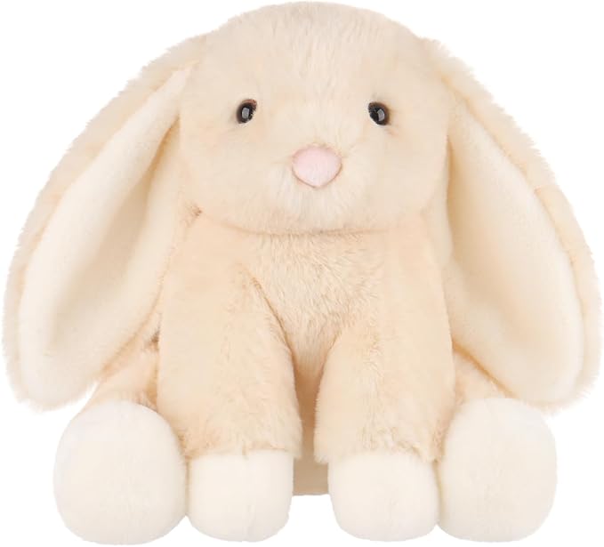 Apricot Lamb Colorful Bunny Plush Stuffed Animals for Kids, Soft Cute Plush Toys for Baby Girl and Boy, Fluffy Colorful Bunny Cream