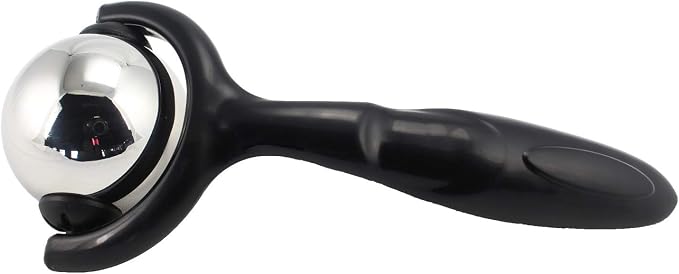 Roller Massage Ball - Ergonomic Handle Cold Warm Compression Temperature Keeper Stainless Steel Muscle Pain Relief Body Neck Shoulder Back Leg Calf Therapy Ice Heat Hot-Roller Stick