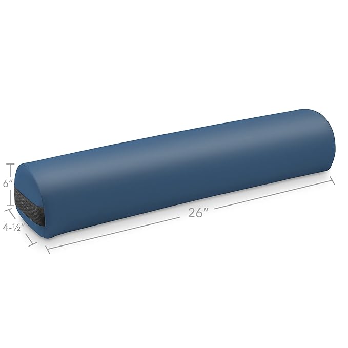 Saloniture 3/4 Round Massage Table Bolster Under-Knee Pillow Pad - 26 x 6 x 4-1/2 Inch - Blue