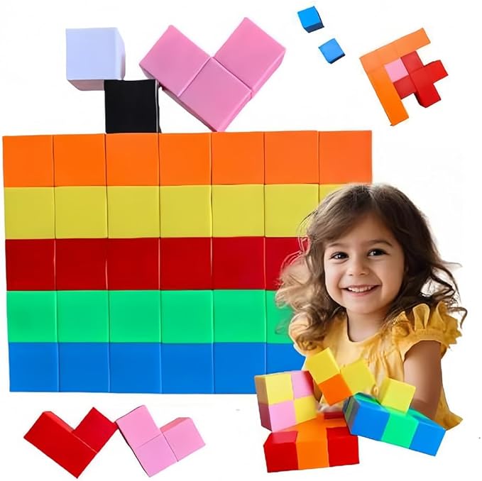 Magnetic Blocks 1.18 inch,Large Magnetic Building Blocks for Toddlers 3 4 5 6 7 Magnet Cubes, Preschool STEM Sensory Montessori Autism Toys for Kids 3-7 Birthday Easter Gifts（40Pcs）