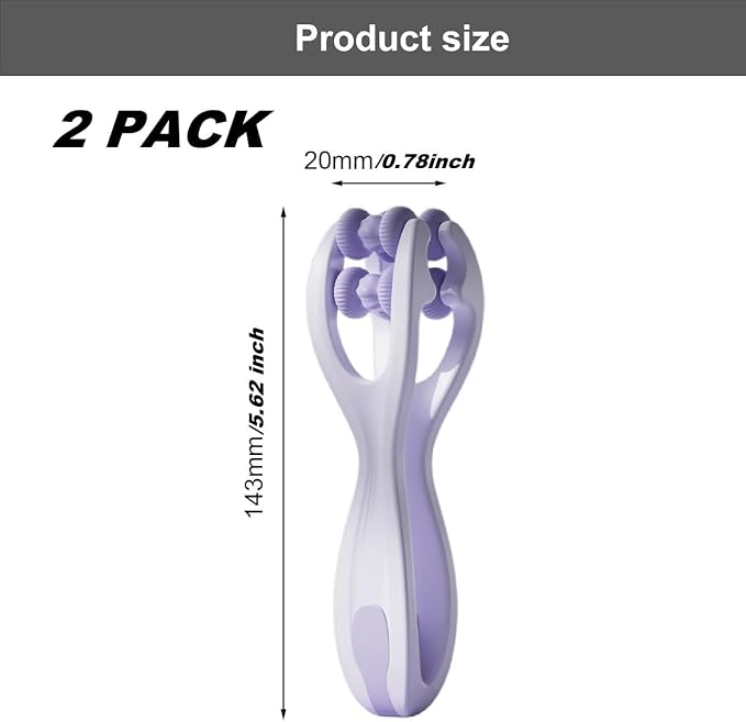 2pcs Finger Massager for Arthritis Finger Arthritis Pain Relief Manual Massage Tools Hand Massage Roller Thumb Massager for Woman Mothers Day Gift Palm Foot Acupressure Tool (Purple)