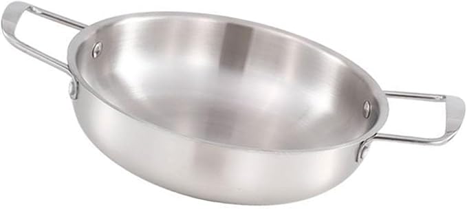 Ramen Cooking Pot with Handle, Ramen Noodle Pot, Stainless Steel Ramen Cooking Pot with Double Handles for Soup Small Hot Pot (18cm/7.1in (Original Color))