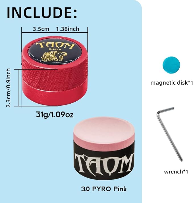 TAOM Pool Chalk Holder Round Shaped Practical Tool Billiards Accessories Magnetic Mini Chalk Tip Case Container Round Box Billiards
