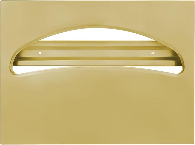 Stainless Steel Toilet Seat Cover Dispenser, Wall Mount Single or 1/2 Fold Large Capacity Toilet Seat Covers Holder for Commercial and Residential, Brushed Gold