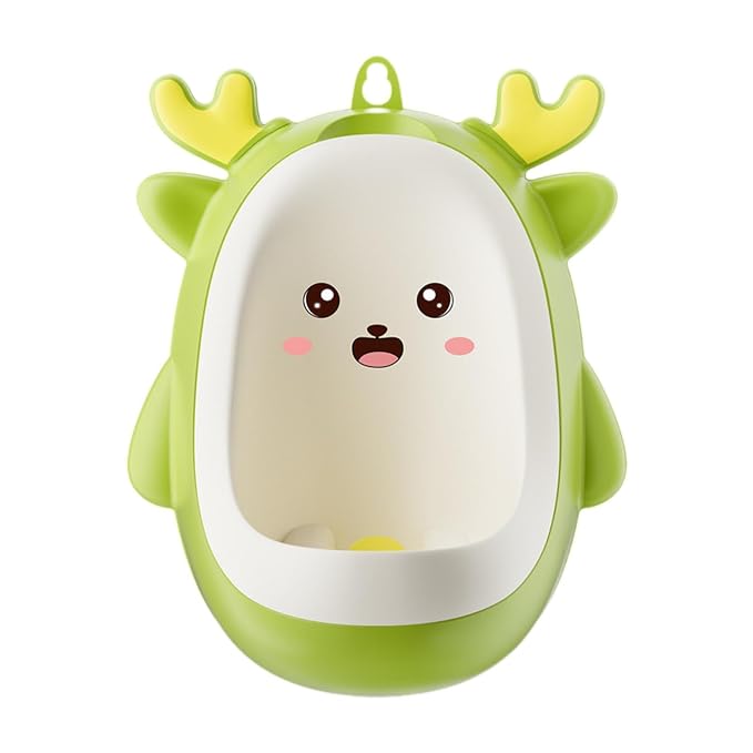 Milageto Dinosaur Potty Trainer Urinal Standing Potty, Cartoon Portable Urinals Toilet Training Hanging Pee Trainer for Child Toddlers, Green
