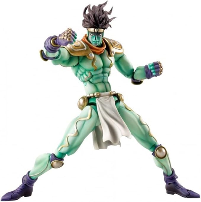 JJBA Action Figure Star Platinum Figure Movable Joints Statue 6.69" Green Star Platinum Anime Figurine Collectibles Desktop Decoration Gift for Fans