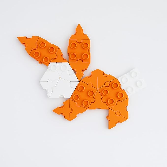 STEM Toys for Kids Ages 3 Bright | Educational Building Blocks Set | 102-Piece BPA-Free Plastic | Enhances Creativity & Fine Motor Skills | Includes Instruction Booklet - Orange