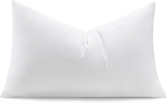 puredown® 12x20 Feather Down Pillow Inserts, Lumbar Pillow Insert, 1 Pack | Natural Feather Down, Choppable & Decorative, Down-Proof Cover, Throw Pillow Insert for Couch, Chairs, Bed, Sofa, Office