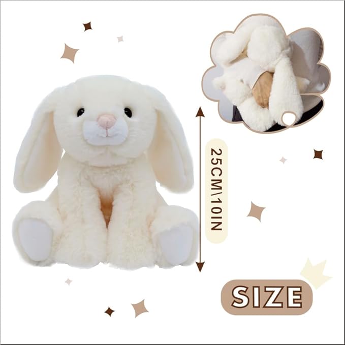 9" Easter Bunny Stuffed Animals, Safe Material Soft Washable Stuffed Bunny, Cute Plush Toy Rabbit Easter Decoration Birthday Gift for Boys and Girls, Beige