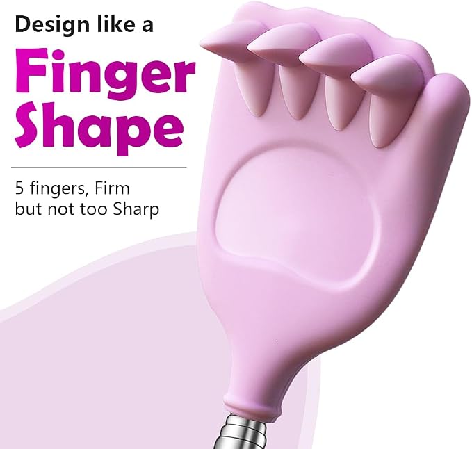 Back Scratcher Extendable Silicone Bear Claw Massager Tool Telescoping Stocking Stuffers for Itches Lotion Application Spa Men Women Kids Adults the Disabled Baby Purple