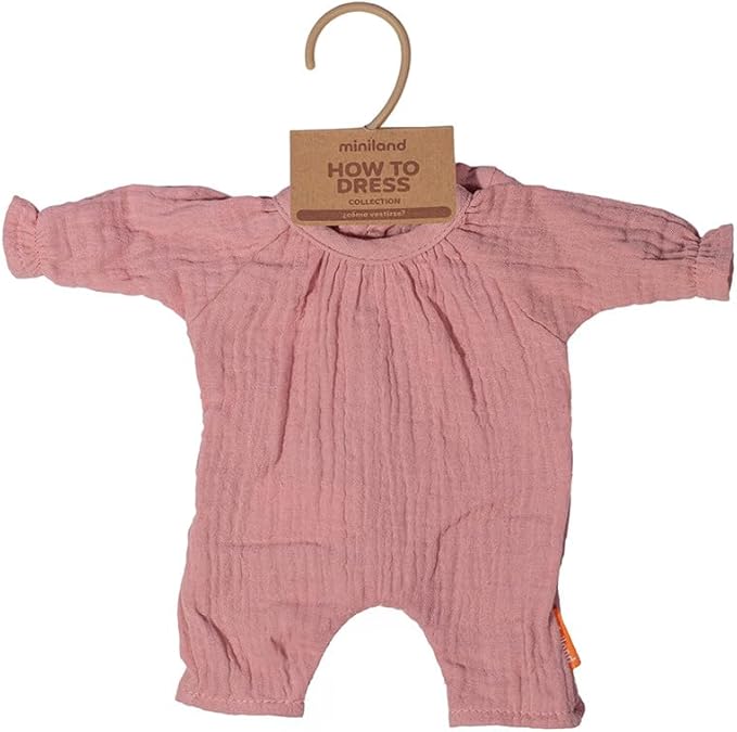 Miniland - Clothes for 12 5/8 inches Doll, Clothing Accessory for Dolls, Pajamas with Hat (Pink)