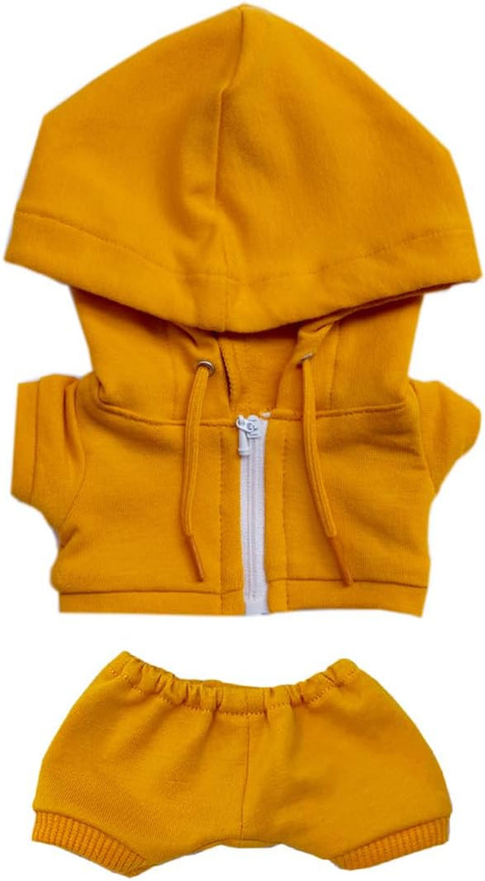 10cm 15cm 20cm Plush Doll Clothes Coat Pants Multi-Color Sportswear Sets Toys Dolls Accessories (Yellow, 20cm)