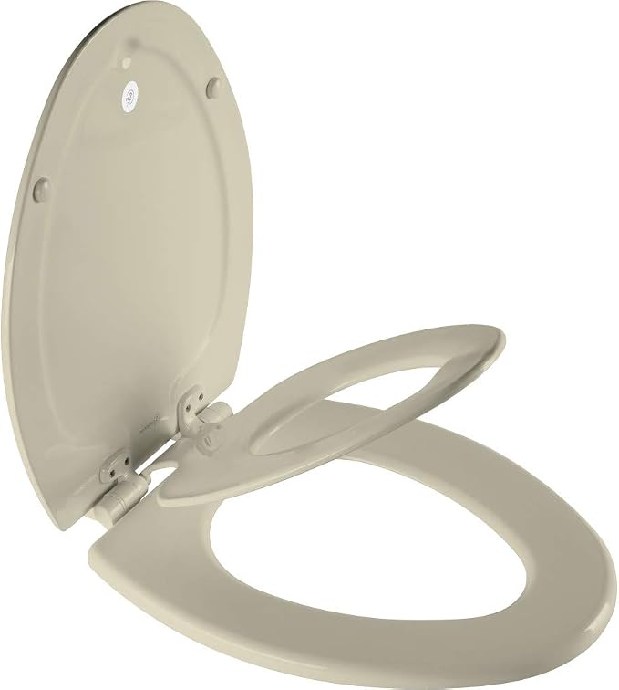 Mayfair NextStep2 Toilet Seat with Built-In Toddler Potty Training Seat, Slow Close, Easy Clean, Magnetic Removable Kids Seat, ELONGATED, Bone
