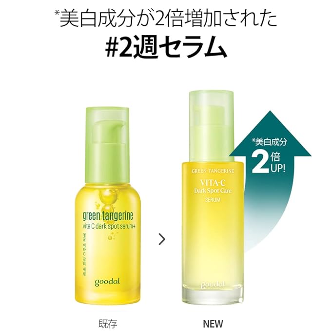 GOODAL Green Tangerine Vita C 15 Ampoule, Korean Skin Care, Vitamin C Serum, Hydrating Daily Facial Care for Fine Lines, Dull Skin, K Beauty, 16g/0.56 Oz