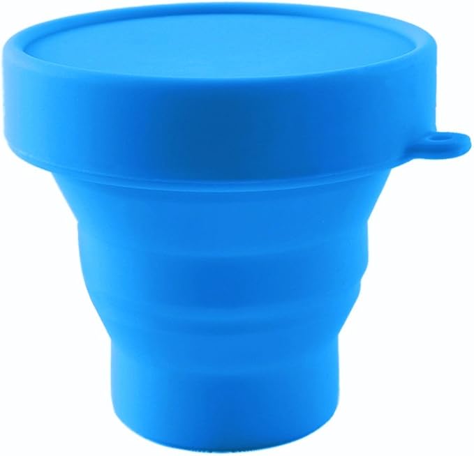 Menstrual Cup Sterilizer Cleaner, LUCKY CLOVER Collapsible Silicone Cup Foldable Sterilizing Cup for Menstrual Cups and Storing Your Diva Cup - Foldable for Travel(Blue)