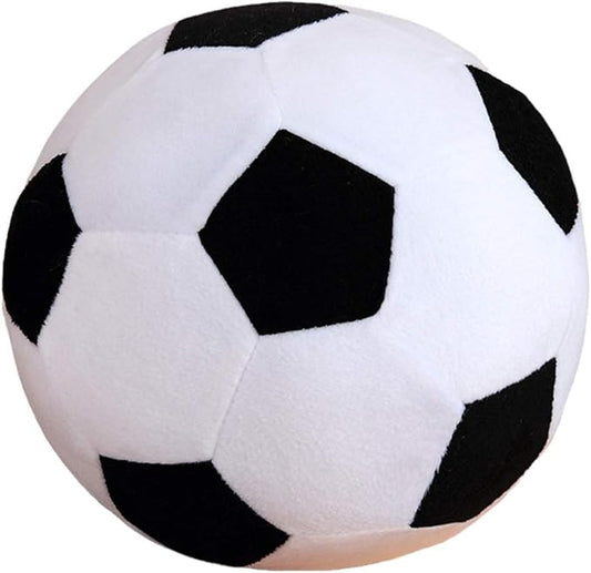Plush Soccer Balls - Fluffy Stuffed Toy Soccer Ball Plush Pillow Soft Durable Stuff Soccerball Gift for Kids Boy Baby (Black -White,11.8inch/30cm)