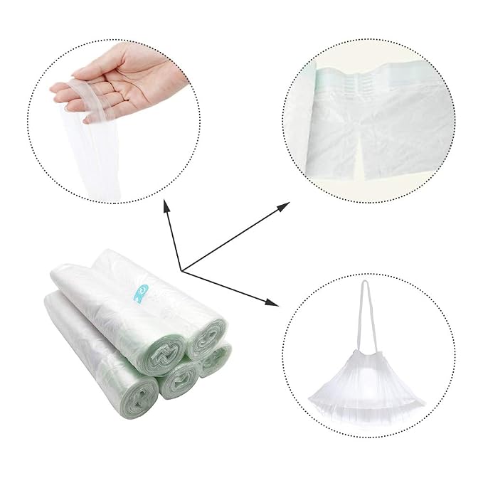 100Pack Potty Chair Liners with Drawstring,Toilet Seat Potty Bags Cleaning Bag for Kids Toddlers,Baby Training Seat
