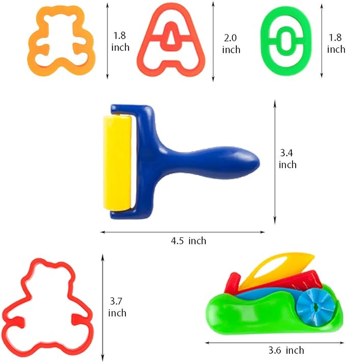 Kids Letter Molds Tools Set，Numeral Various Plastic Animal Molds for Creative Cutting (63 Pieces)