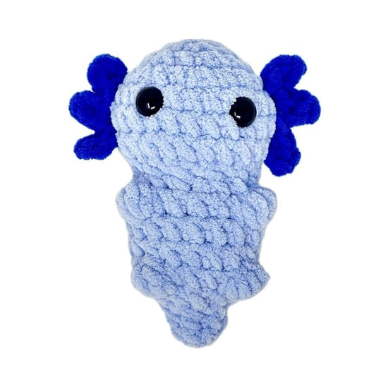 Axolotl Adorable Handmade Crochet Axolotl Stuffed Toy - Baby Axolotl Perfect Plushie for Girls & Boys, Soft and Huggable, 6 inches tall (Blue)