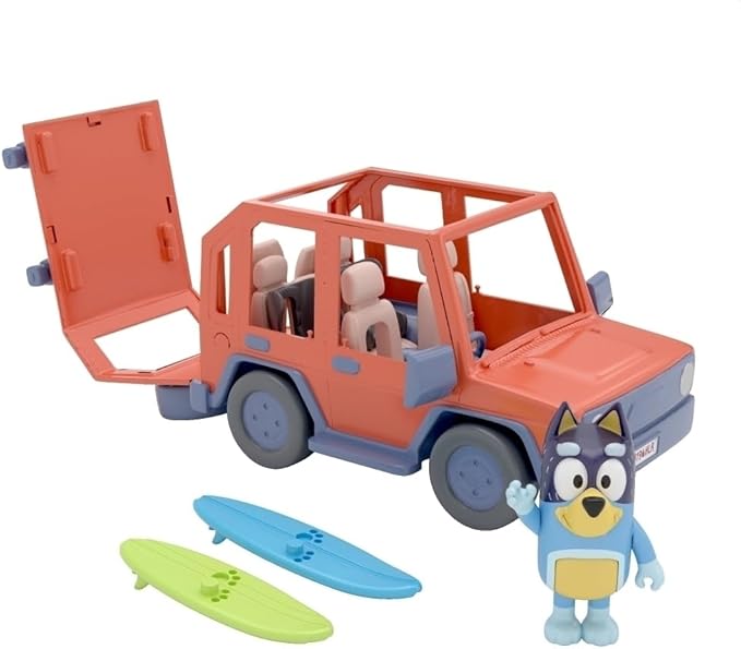 Bluey, 4WD Family Vehicle, with 1 Figure and 2 Surfboards | Customizable Car - Adventure Time | for Ages 3+, Multicolor, 13018