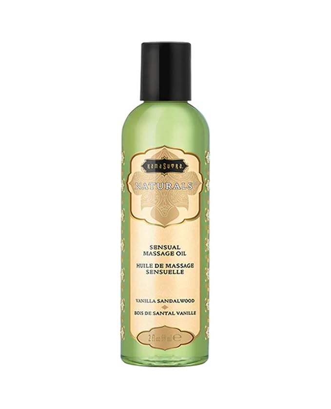 KAMA SUTRA Naturals Massage Oil - Luxurious Natural Scented Oil for Relaxing and Sensual Massages - 2 fl oz/59 ml (Vanilla Sandalwood)