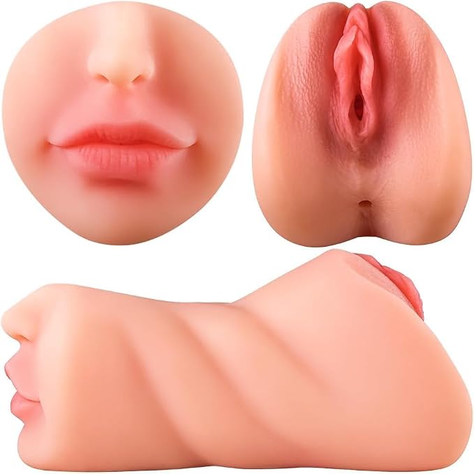 Portable Soft Textured 3D Tight Sleeve Male Masterburbatar, 3in1 Realistic Pocket Puzzy Silicone Underwear Mastusbafor Hands for Men AG48